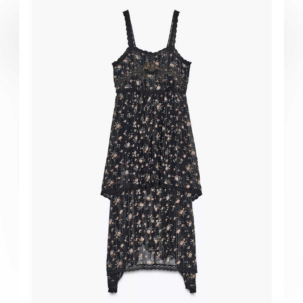 ZARA Woman Collection Floral Print Dress - Picture 6 of 9